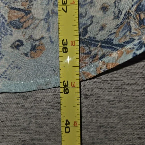 Liberty Love Blue Floral Open-Front Cardigan Women's Small Swim Cover-up - Picture 8 of 9